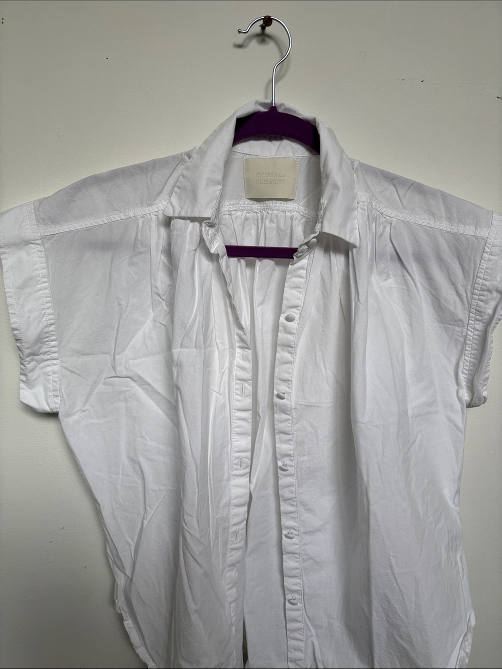 Citizens Of Humanity White Short-Sleeve Button-Down Shirt